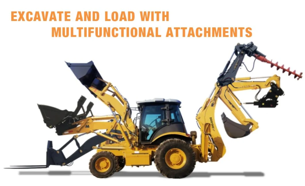 Wholesale Mini Backhoe Loader Construction Equipment Yuchai Engine Rated Load 2500kg Small Backhoes and Front End Loader Mini Excavator Front Loader